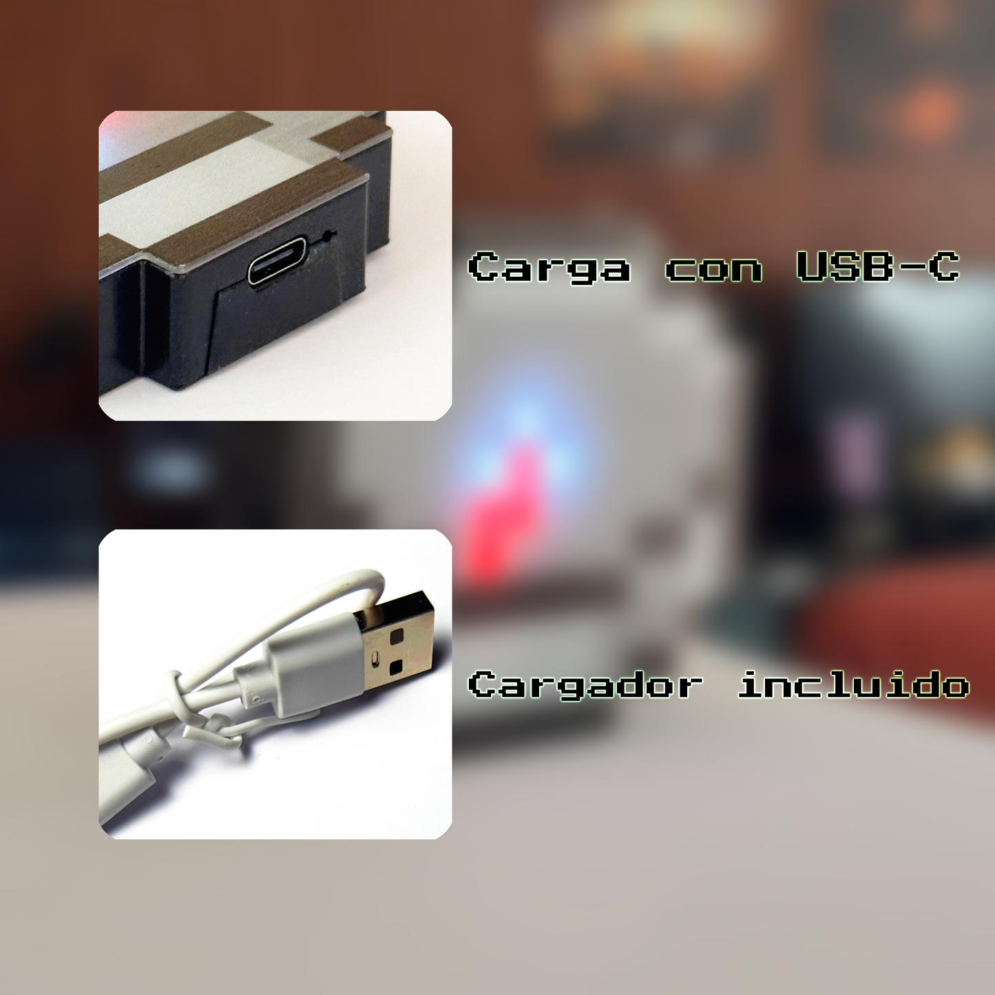 Llavero brújula LED Pixelada