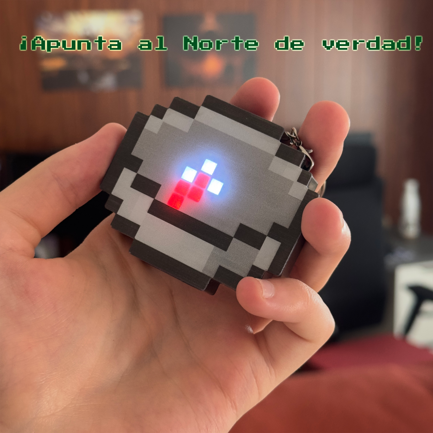 Llavero brújula LED Pixelada
